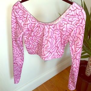 BRAAAINS LONG SLEEVE CROP by Black Milk Clothing